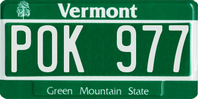 VT license plate POK977