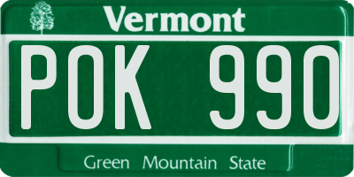 VT license plate POK990