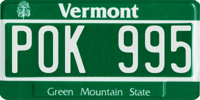 VT license plate POK995
