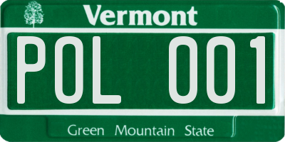 VT license plate POL001