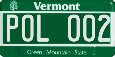 VT license plate POL002