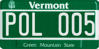 VT license plate POL005