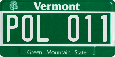 VT license plate POL011