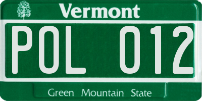 VT license plate POL012