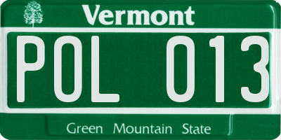 VT license plate POL013