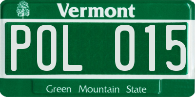 VT license plate POL015