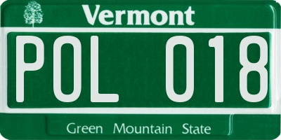 VT license plate POL018
