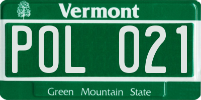 VT license plate POL021