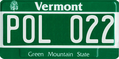 VT license plate POL022