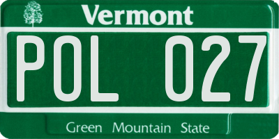 VT license plate POL027