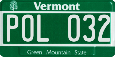 VT license plate POL032