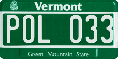 VT license plate POL033