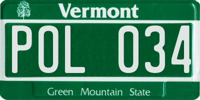 VT license plate POL034