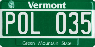 VT license plate POL035