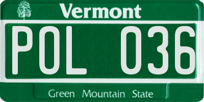 VT license plate POL036