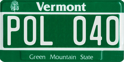 VT license plate POL040