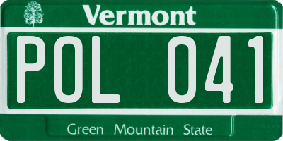 VT license plate POL041