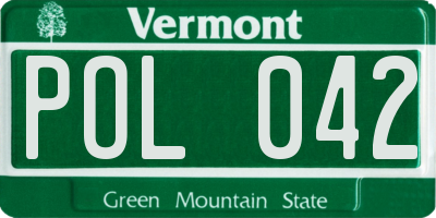 VT license plate POL042