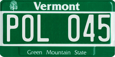 VT license plate POL045