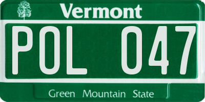 VT license plate POL047