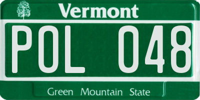 VT license plate POL048