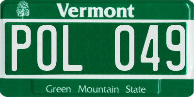 VT license plate POL049