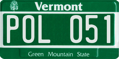 VT license plate POL051
