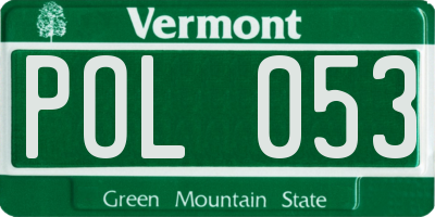 VT license plate POL053