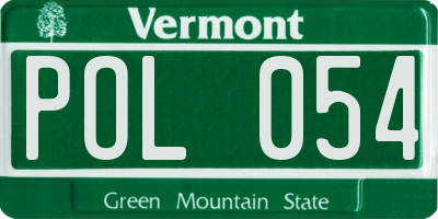 VT license plate POL054