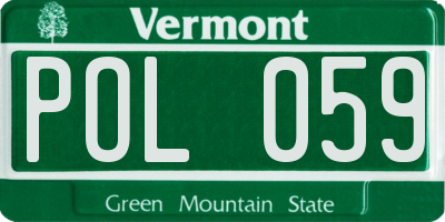VT license plate POL059