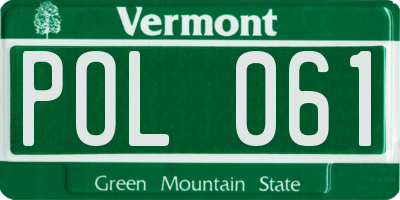 VT license plate POL061
