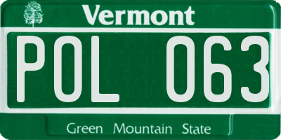 VT license plate POL063