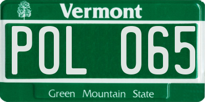 VT license plate POL065