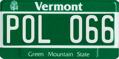 VT license plate POL066