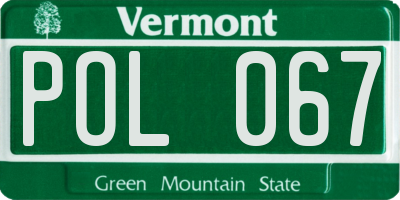 VT license plate POL067