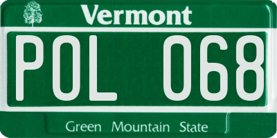 VT license plate POL068