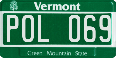 VT license plate POL069