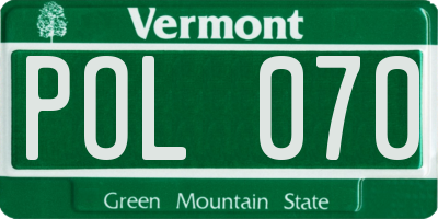 VT license plate POL070
