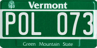 VT license plate POL073