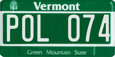 VT license plate POL074