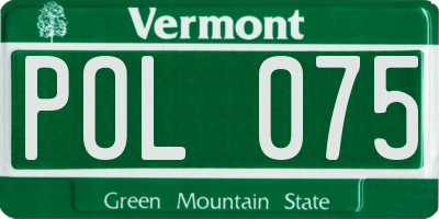 VT license plate POL075