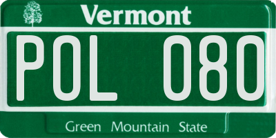 VT license plate POL080