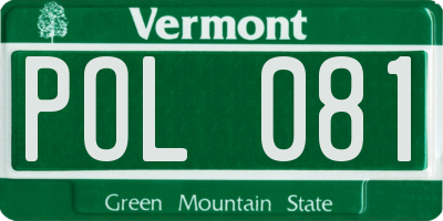 VT license plate POL081