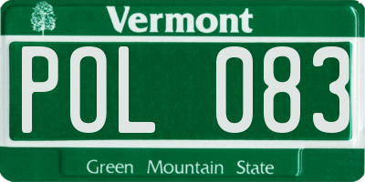 VT license plate POL083