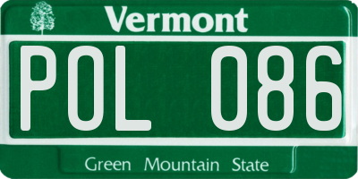 VT license plate POL086