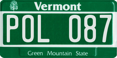 VT license plate POL087
