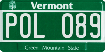 VT license plate POL089