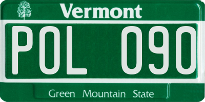 VT license plate POL090