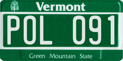 VT license plate POL091