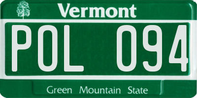 VT license plate POL094